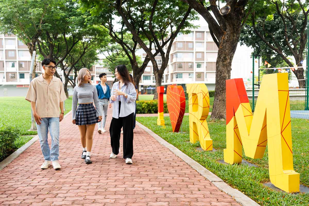 students walking on campus